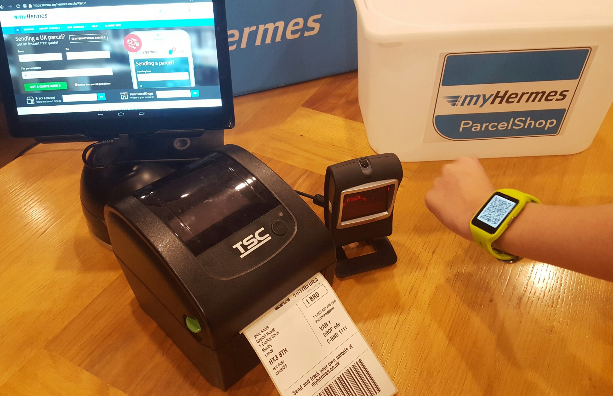 myHermes trialling in-store label printing system