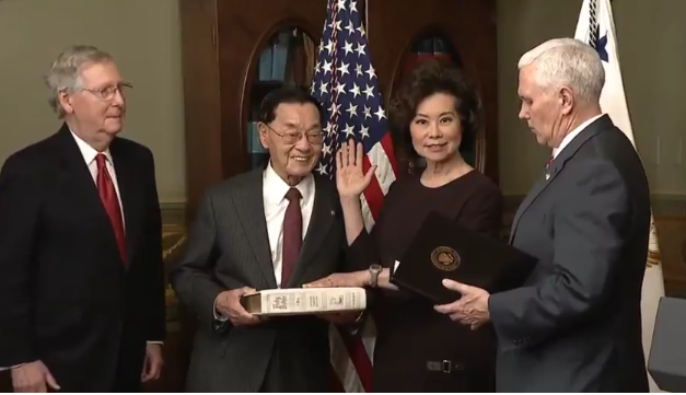 Elaine Chao confirmed as US Secretary of Transportation