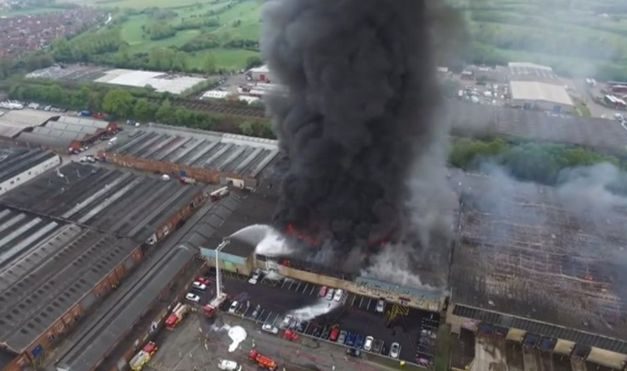 Fire at Worcester warehouse