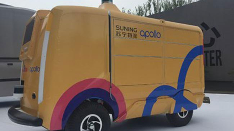 Suning and Baidu Apollo unveil “Microcar” autonomous delivery van